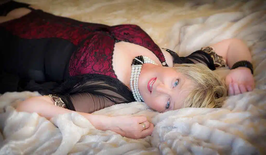 boudoir session for mature lady