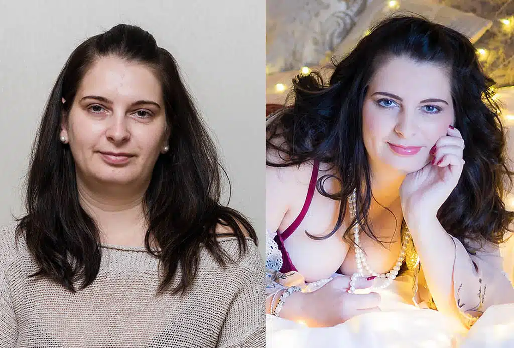 body confidence, before and after a boudoir shoot