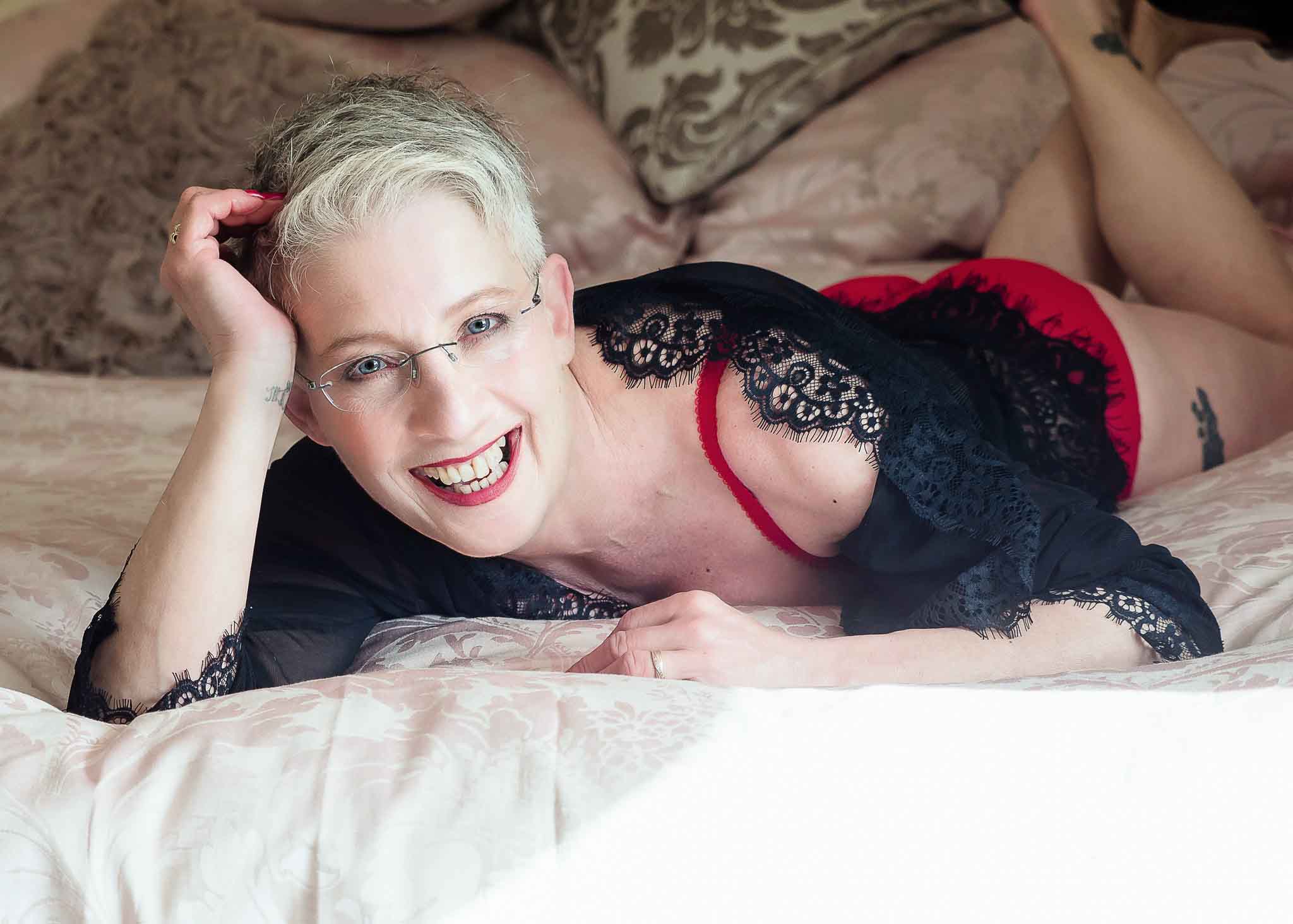 Boudoir Photography for Mature Women, Boudoir photoshoot wearing lacy top