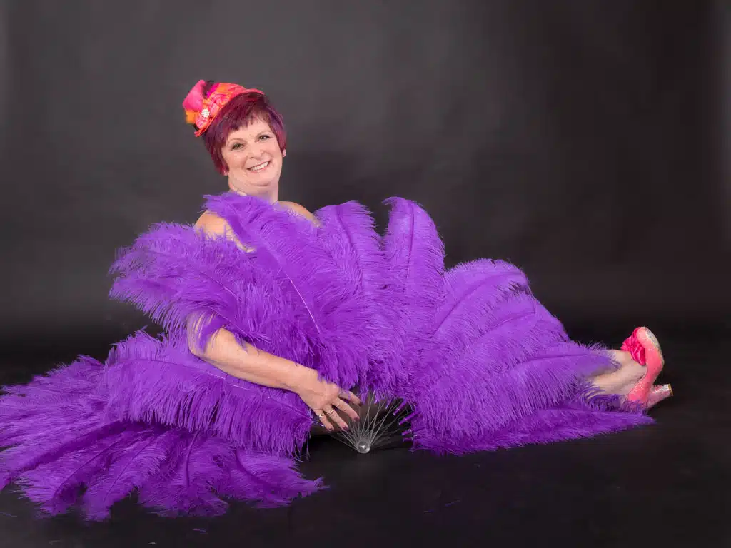 50 over 50 project with burlesque feathers