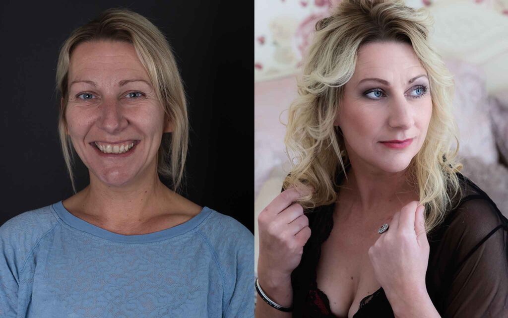 Before and after mature woman photoshoot
