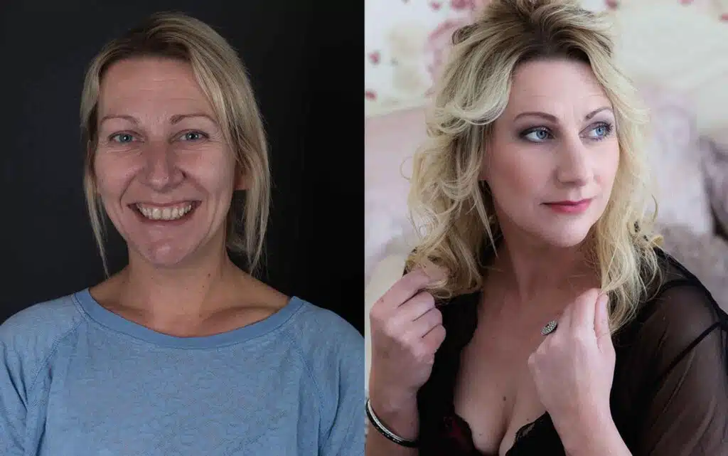 Before and after mature woman photoshoot
