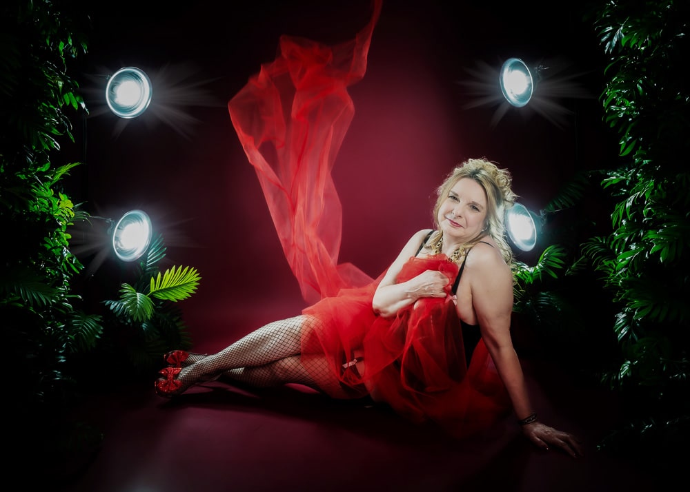 boudoir studio shot over woman over 50 
